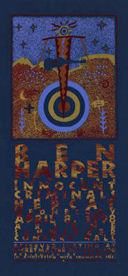 1998 Ben Harper - Portland Silkscreen Concert Poster by Gary Houston