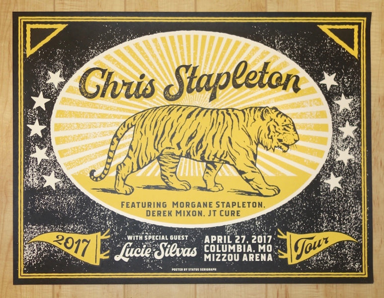 2017 Chris Stapleton - Columbia Silkscreen Concert Poster by Status Serigraph