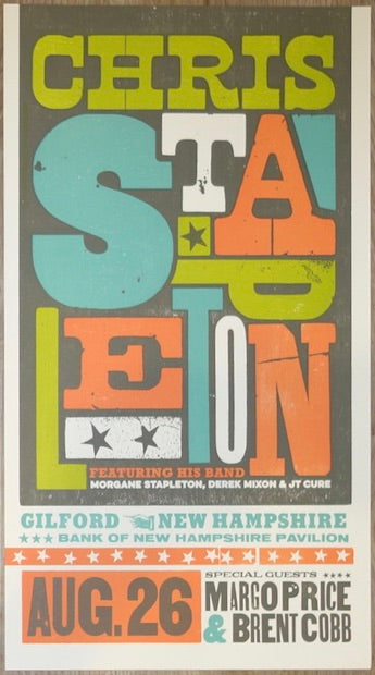 2017 Chris Stapleton - Gilford II Letterpress Concert Poster by Brad Vetter