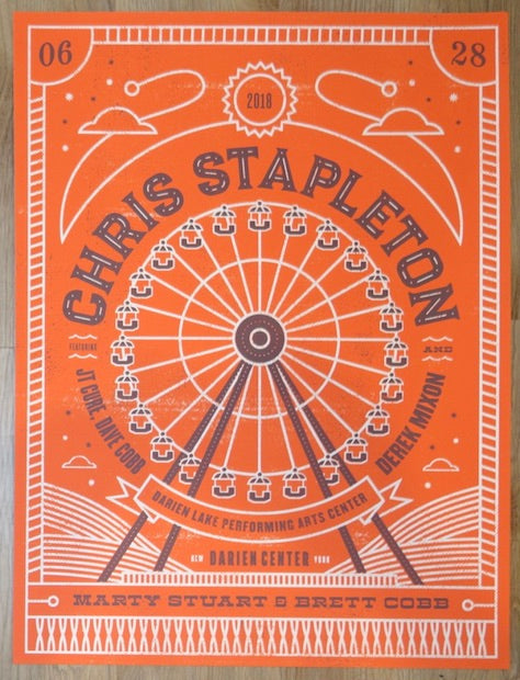 2018 Chris Stapleton - Darien Silkscreen Concert Poster by Jose Garcia