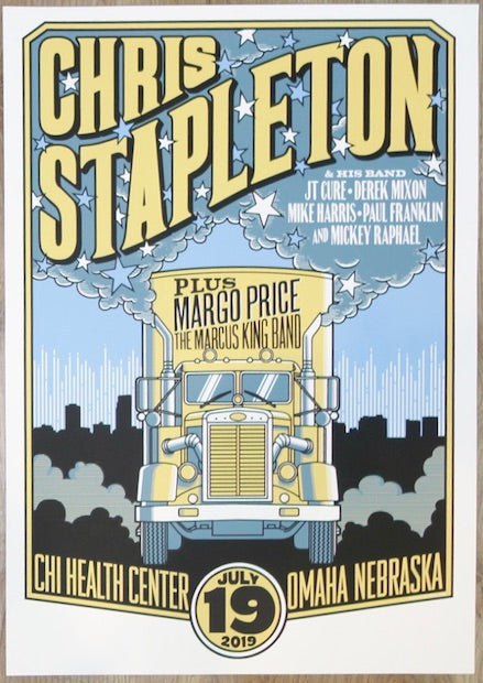 2019 Chris Stapleton - Omaha Silkscreen Concert Poster by Mike King