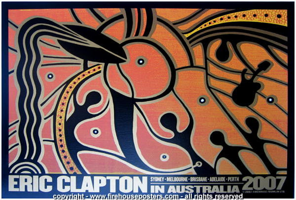 2007 Eric Clapton - Australia Tour Silkscreen Concert Poster by Firehouse