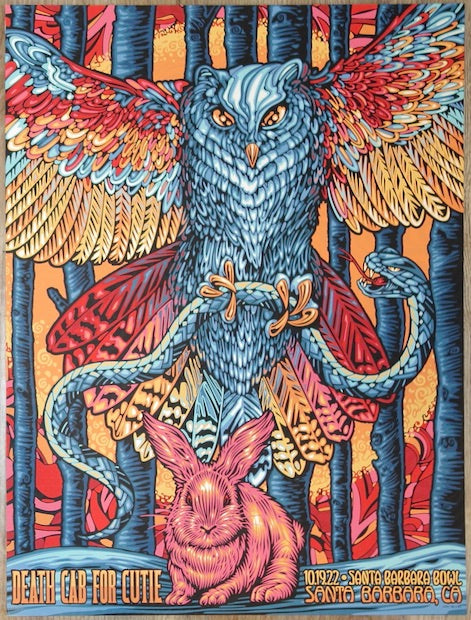 2022 Death Cab For Cutie - Santa Barbara Silkscreen Concert Poster by Todd Slater