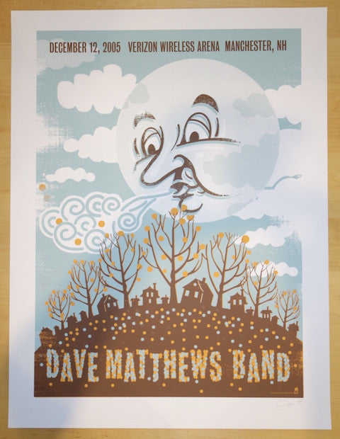 2005 Dave Matthews Band - Manchester Silkscreen Concert Poster by Methane