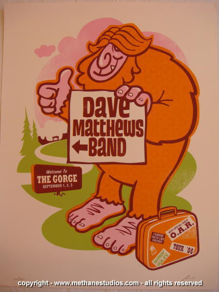 2006 Dave Matthews Band - Gorge Silkscreen Concert Poster by Methane