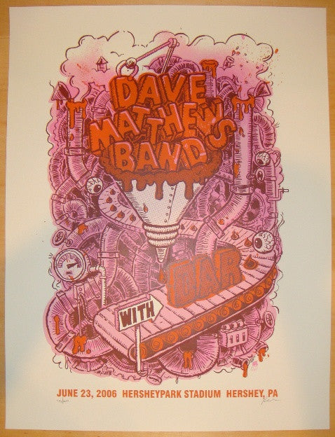 2006 Dave Matthews Band - Hershey Silkscreen Concert Poster by Methane