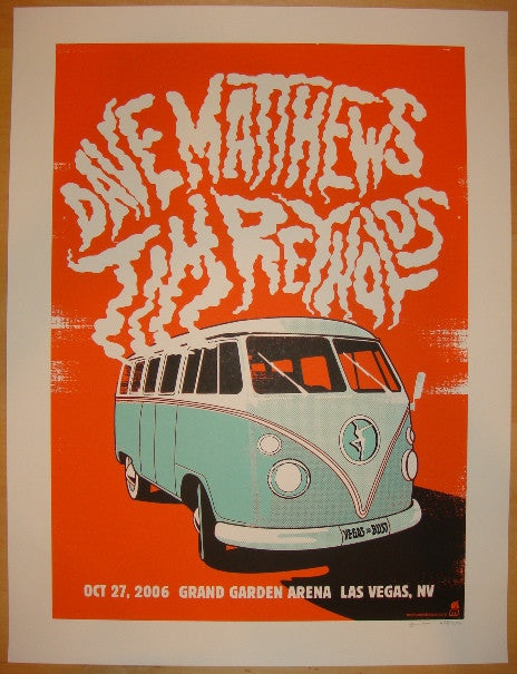2006 Dave Matthews & Tim Reynolds - Las Vegas Concert Poster by Methane