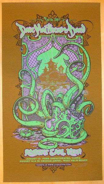 2009 Dave Matthews Band - Florida Silkscreen Concert Poster by Jeral Tidwell