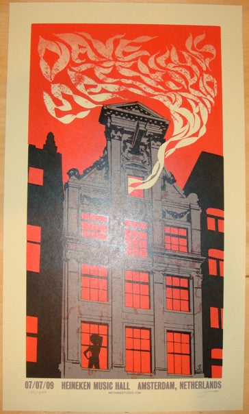 2009 Dave Matthews Band - Amsterdam Silkscreen Concert Poster by Methane