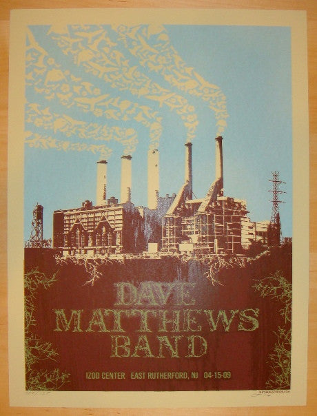 2009 Dave Matthews Band - East Rutherford Silkscreen Concert Poster by Methane