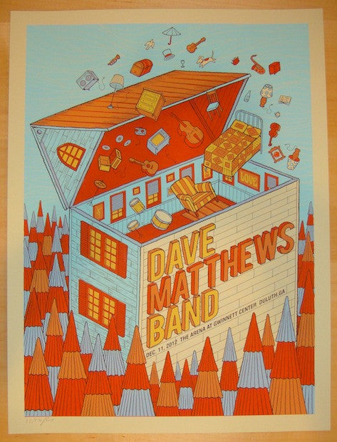 2012 Dave Matthews Band - Duluth Silkscreen Concert Poster by Methane