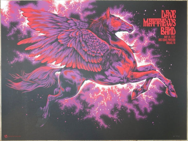 2022 Dave Matthews Band - Dallas Silkscreen Concert Poster by Ken