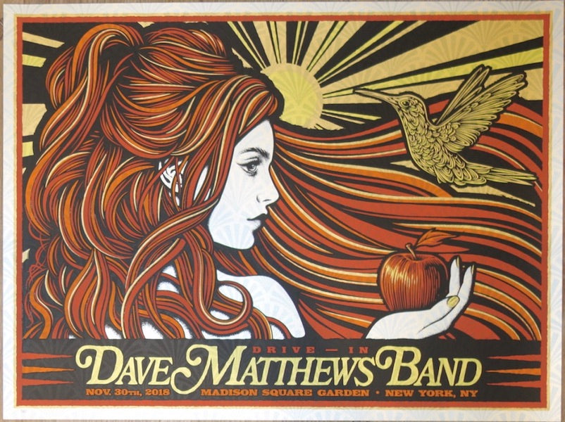 2018 Dave Matthews Band - NYC II Drive-In Silkscreen Concert Poster by Todd Slater