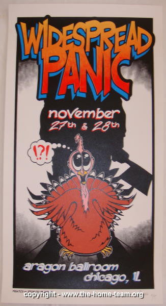 1998 Widespread Panic - Chicago Silkscreen Concert Poster by JT Lucchesi