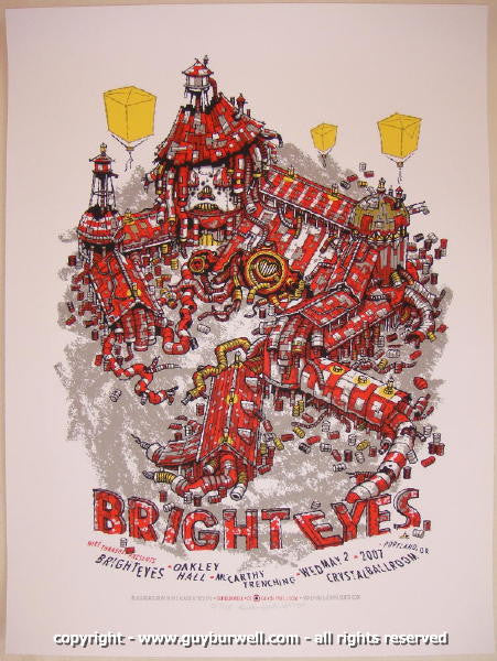 2007 Bright Eyes - Portland Silkscreen Concert Poster by Guy