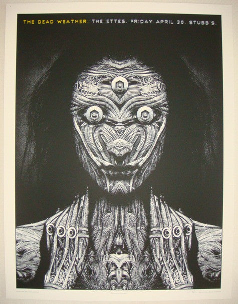 2010 The Dead Weather - Austin Concert Poster by Rob Jones