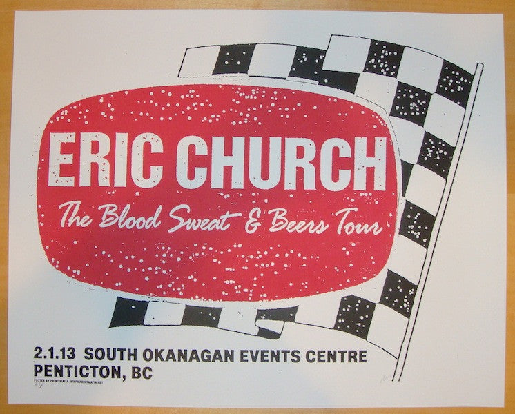 2013 Eric Church - Penticton Silkscreen Concert Poster by Print Mafia