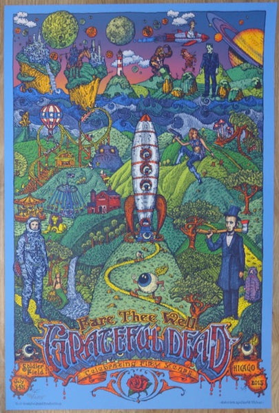 2015 Grateful Dead - Chicago Silkscreen Concert Poster by David