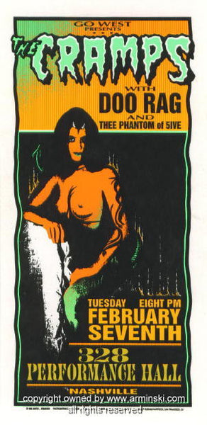 1995 The Cramps - Nashville Concert Poster by Mark Arminski (MA