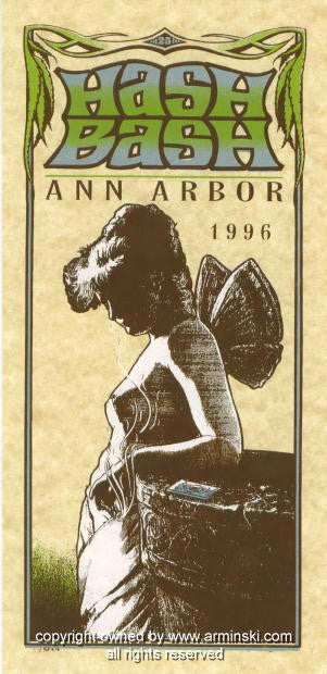 1996 Hash Bash - Ann Arbor Silkscreen Handbill by Mark Arminski (MA-9609)