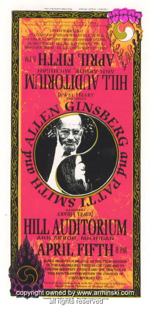 1996 Patti Smith & Allen Ginsberg - Ann Arbor Poster by Mark Arminski (MA-9610)