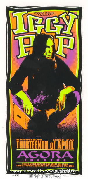 1996 Iggy Pop - Cleveland Silkscreen Concert Poster by Mark Arminski (MA-9613)