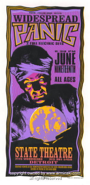 1996 Widespread Panic - Detroit Concert Poster by Mark Arminski (MA-9620)
