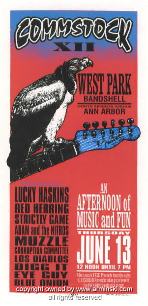 1996 Commstock XII - Ann Arbor Concert Poster by Mark Arminski (MA-9621)