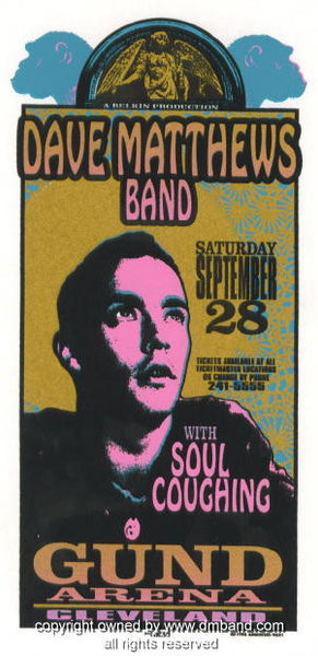 1996 Dave Matthews Band - Cleveland Concert Poster by Mark