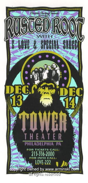 1996 Rusted Root w/ G Love - Philadelphia Concert Poster by Mark Arminski (MA-9639)