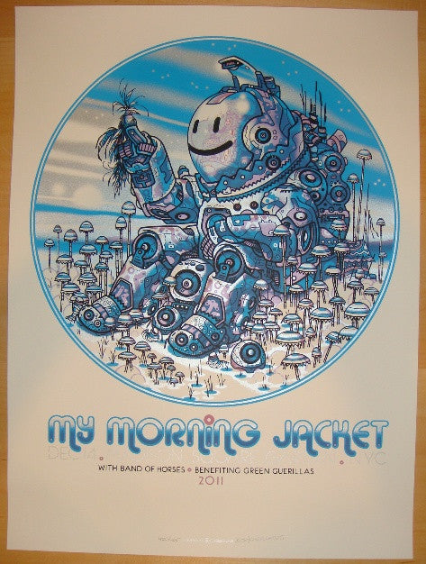 2011 My Morning Jacket - NYC Silkscreen Concert Poster by Guy Burwell