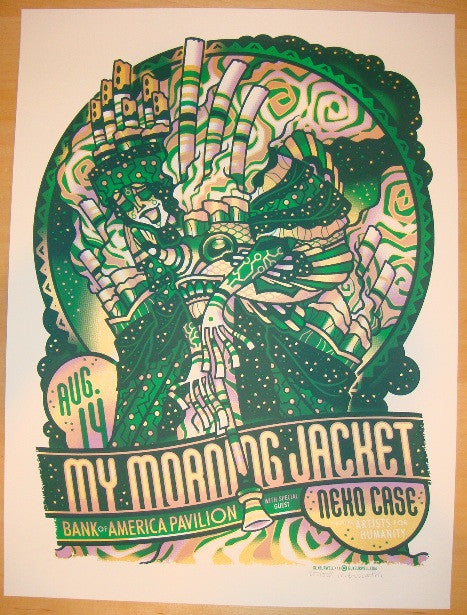2011 My Morning Jacket - Boston Silkscreen Concert Poster by Guy Burwell