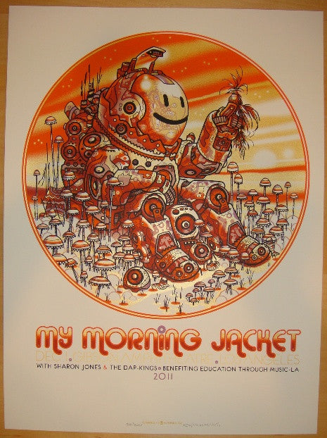 2011 My Morning Jacket - Los Angeles II Silkscreen Concert Poster by Guy Burwell