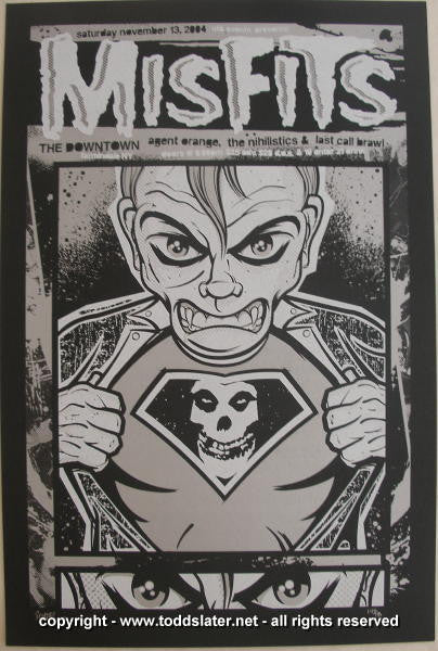 2004 The Misfits - Farmingdale Silkscreen Concert Poster by Todd Slater