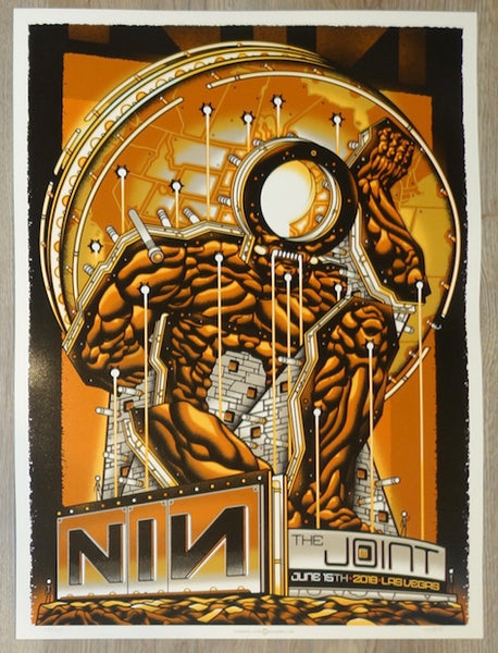 エアーズノットイナフ　巨大アート　絵画1360mm×1050mm 2018 Nine Inch Nails - Las Vegas II Silkscreen Concert Poster by