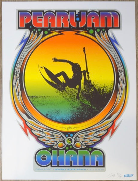 2021 Pearl Jam - Dana Point II Silkscreen Concert Poster by Ames