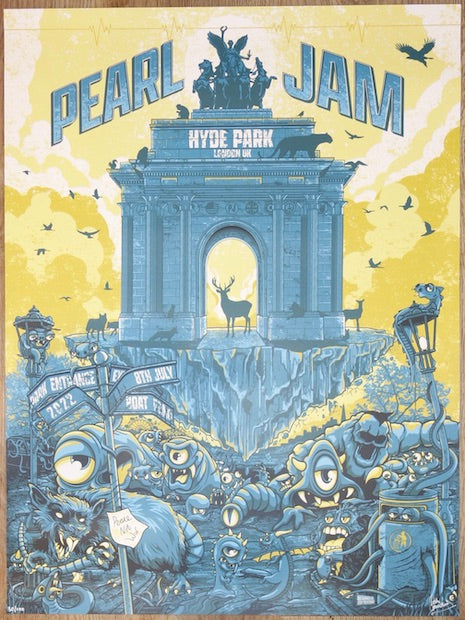 2022 Pearl Jam - London I Silkscreen Concert Poster by Josh Townshend AP
