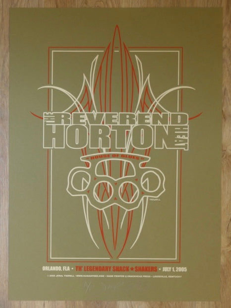 2005 Reverend Horton Heat - Orlando Silkscreen Concert Poster by Jeral Tidwell