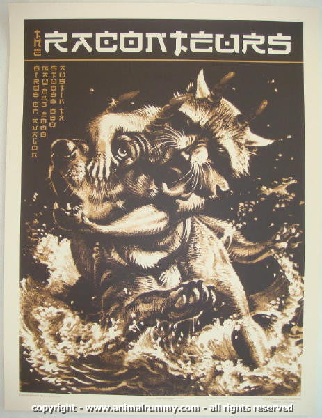2008 The Raconteurs - Austin Silkscreen Concert Poster by Rob Jones