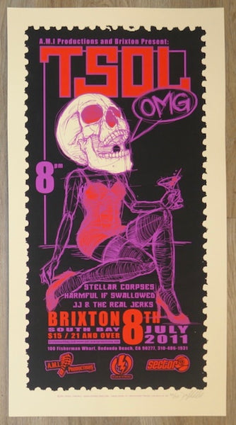2011 TSOL - Redondo Beach Silkscreen Concert Poster by Jeral