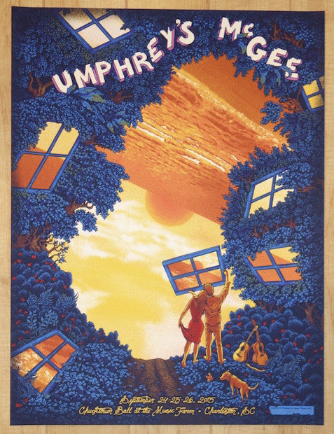 2015 Umphrey's McGee - Charleston Silkscreen Concert Poster by James Flames