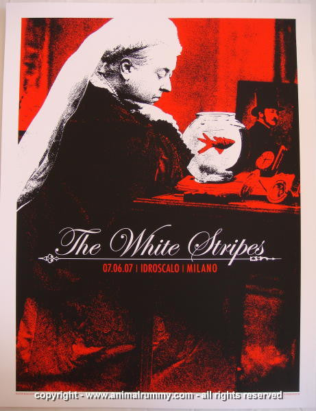 2007 The White Stripes - Milan Silkscreen Concert Poster by Rob Jones