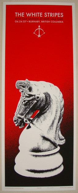 2007 The White Stripes - Burnaby Silkscreen Concert Poster by Rob Jones