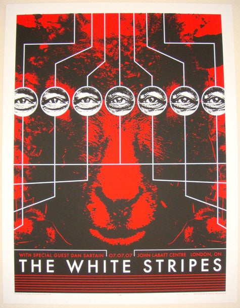 2007 The White Stripes - London, ON Silkscreen Concert Poster by Rob Jones
