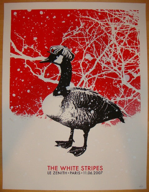 2007 The White Stripes - Paris Jack Silkscreen Concert Poster by Rob Jones