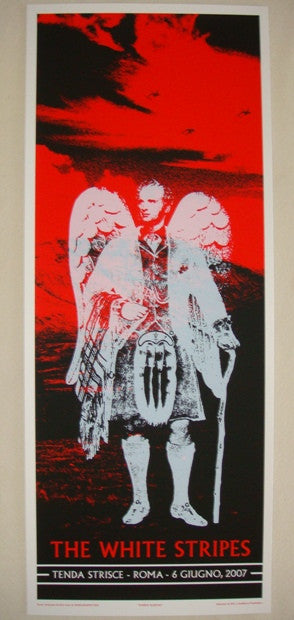 2007 The White Stripes - Rome Silkscreen Concert Poster by Rob Jones