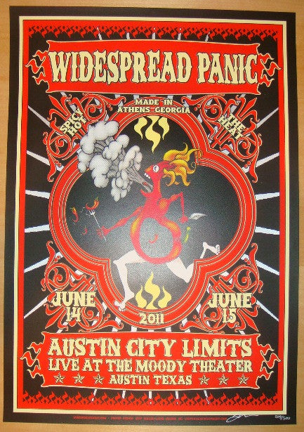 2011 Widespread Panic - Austin Silkscreen Concert Poster by Miller & Keener