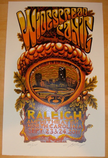 2011 Widespread Panic - Raleigh Linocut Concert Poster by AJ Masthay