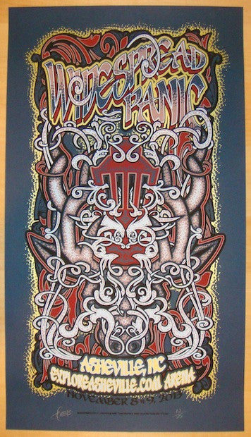2013 Widespread Panic - Asheville Blue Concert Poster by JT Lucchesi
