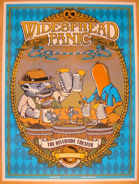 2013 Widespread Panic - Milwaukee Silkscreen Concert Poster by Matt Leunig